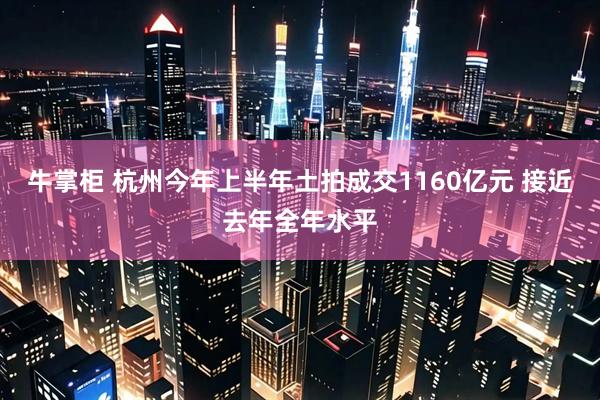 牛掌柜 杭州今年上半年土拍成交1160亿元 接近去年全年水平